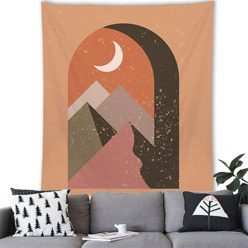 Nordic Marmorino Minimalist Landscape Digitalprinted Polyester Tapestries Living Rooms Bedrooms Macrame Wall Hanging Room