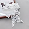 New Hollow Lace Embroidery Fake Collar For Women White Black False Detachable Collar Lapel Shirt Tie Necklace Clothes Accessory