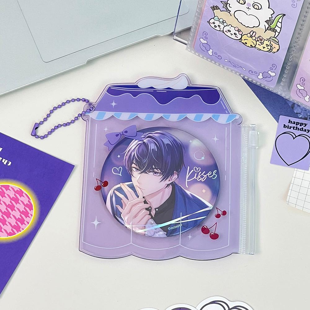Pudding Shape Ita Bag Pin Case Badge Protector Transparent Case For Anime Badge Pins Decoration Cartoon Ita Bag Accessories