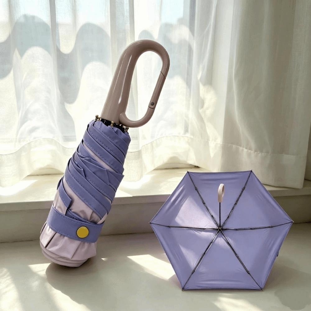 Manual Folding Umbrella UV Protection Sun Rain Umbrella Mini Sunshade Umbrella Travel фиолетовый