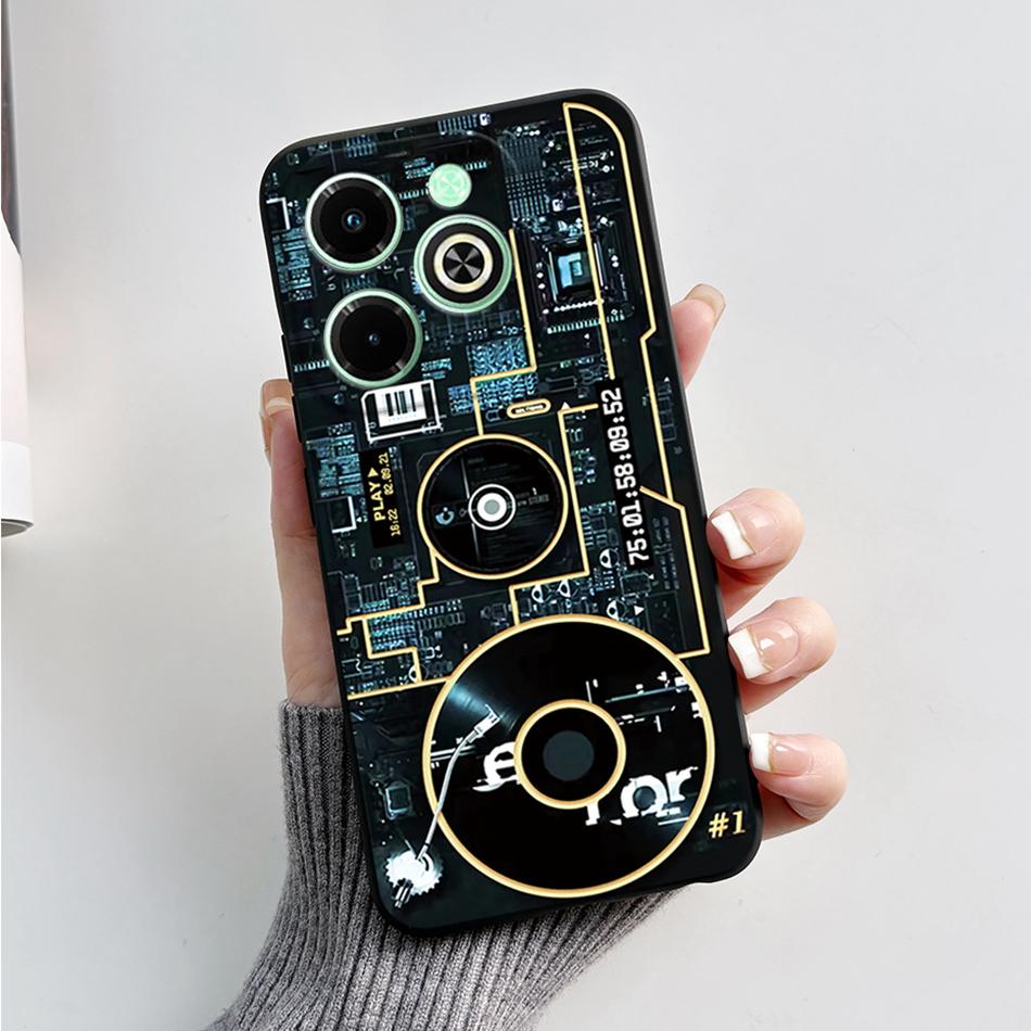 For Infinix Hot 40i Case Hot40i Fashion Marble Black Silicone Soft Phone Case For Infinix Hot 40i 40 i X6528B Back Cover Fundas