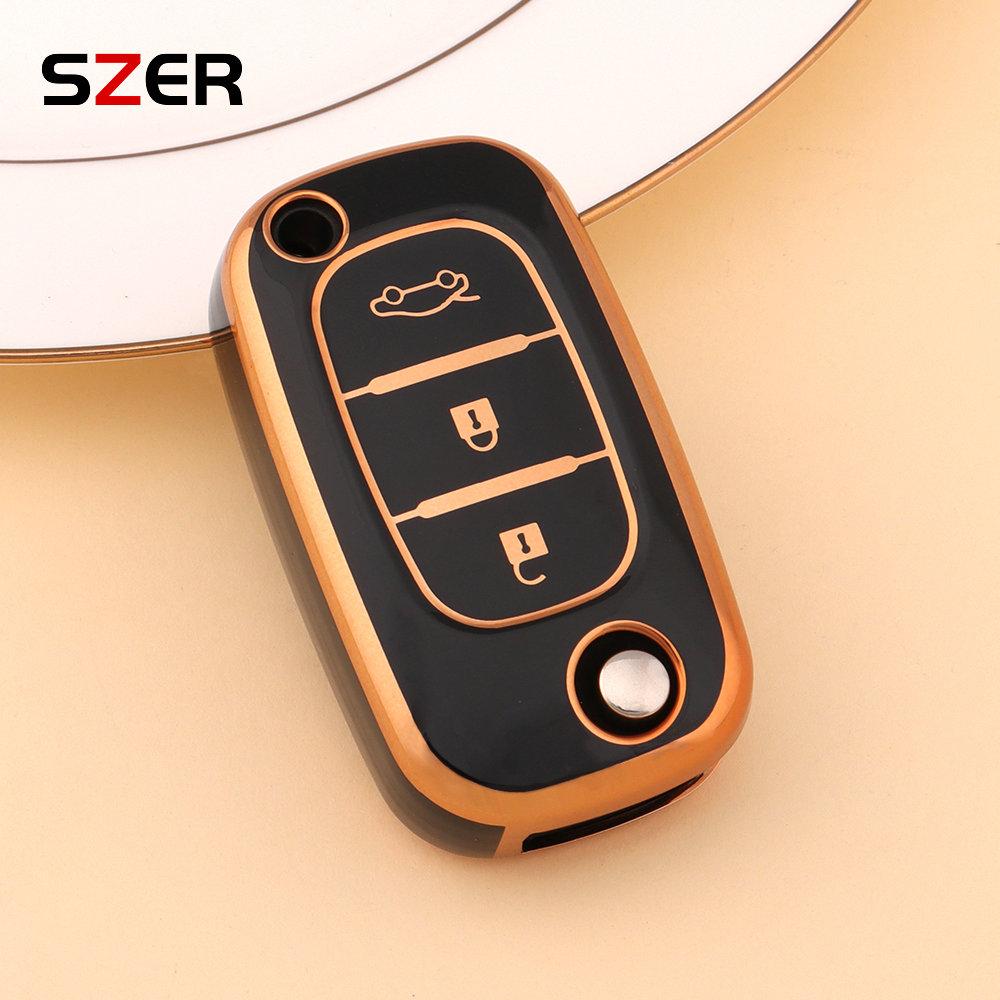 Tpu Flip Car Key Case Cover For Renault Fluence Clio Megane Kangoo Lacia Lada Largus Kalina Granta Vesta X-Ray For Mercedes Benz