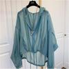 Summer Lightweight Ice Silk Sunscreen Clothing Women's Loose and Thin Sunscreen Shirt Thin Jacket Hooded Top Large Size