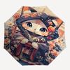 1pc Cute Cat Character Pattern Umbrella, Fashionable, Personalized, High-Value Folding Umbrella, a Must-Have for Summer, 8-Rib Durable Iron Frame, Tri