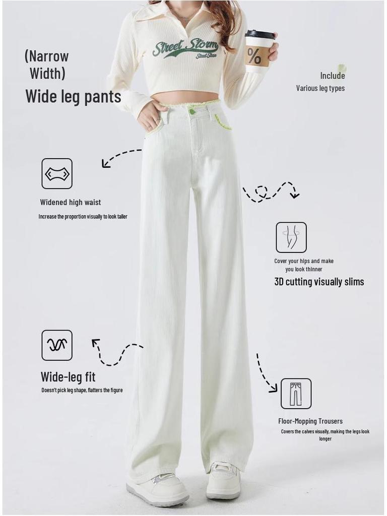 High-Waisted Slimming White Jeans for Women - 2024 Autumn/Winter Edition