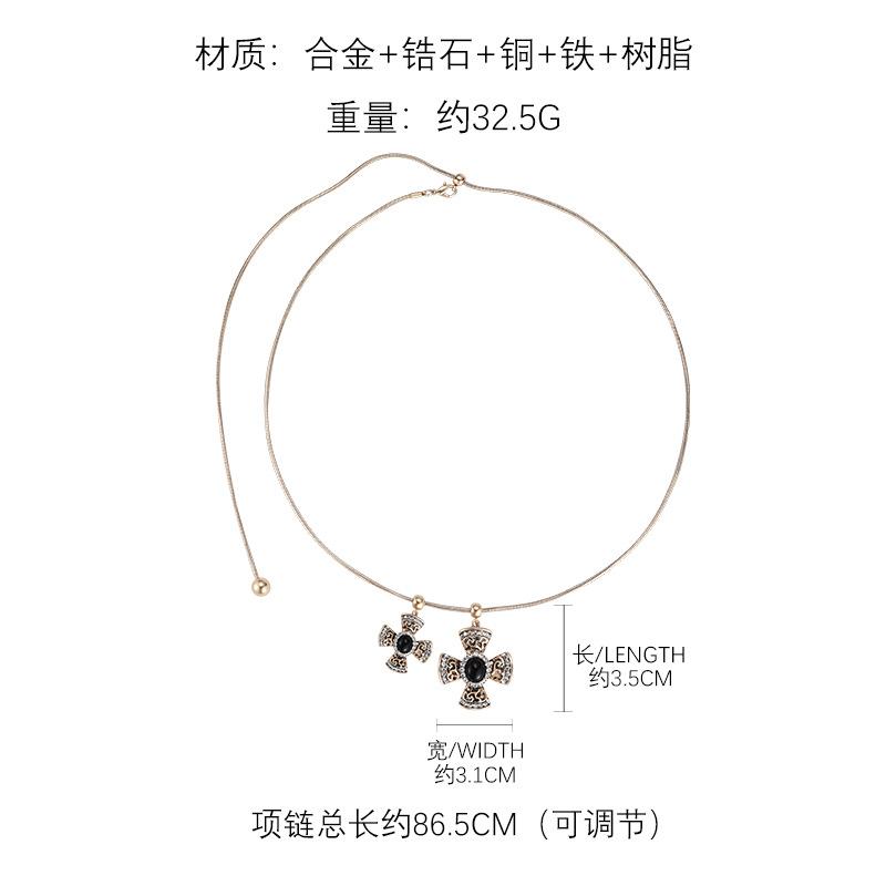 Original cold style light luxury cross necklace niche temperament versatile sweater chain