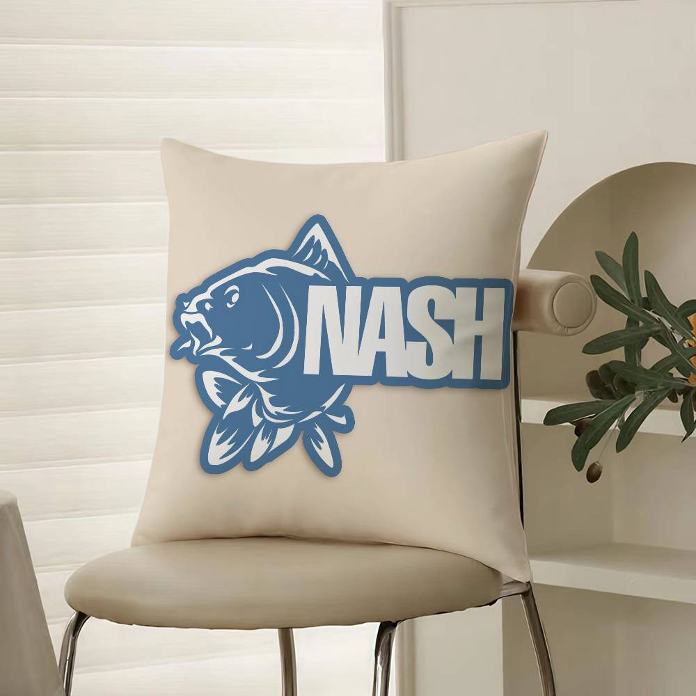 Classic Outdoor Field Fishing Prints Nash Pillow Case Comfort Sofa Bed Silky Elegant Invisible Zipper Decorative Cushion Cover