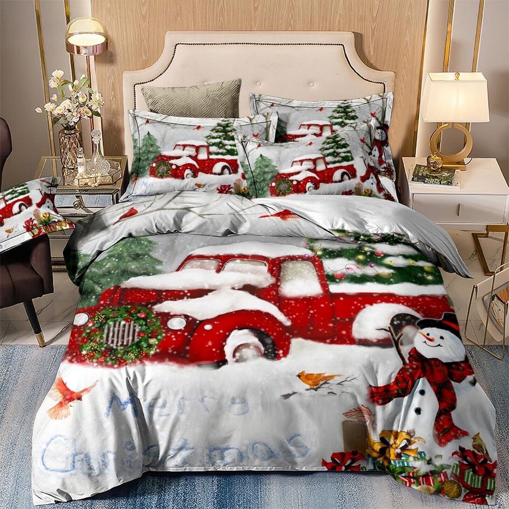 Christmas Quilt Doona Duvet Cover Set Double Queen King Size Bedding Pillowcases