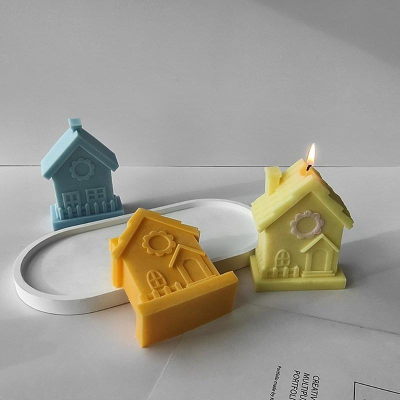 Reusable Silicone Soap Mold Silicone Candle Molds House Shaped Clay Mould Silicone Soap Making Molds Silicone Material