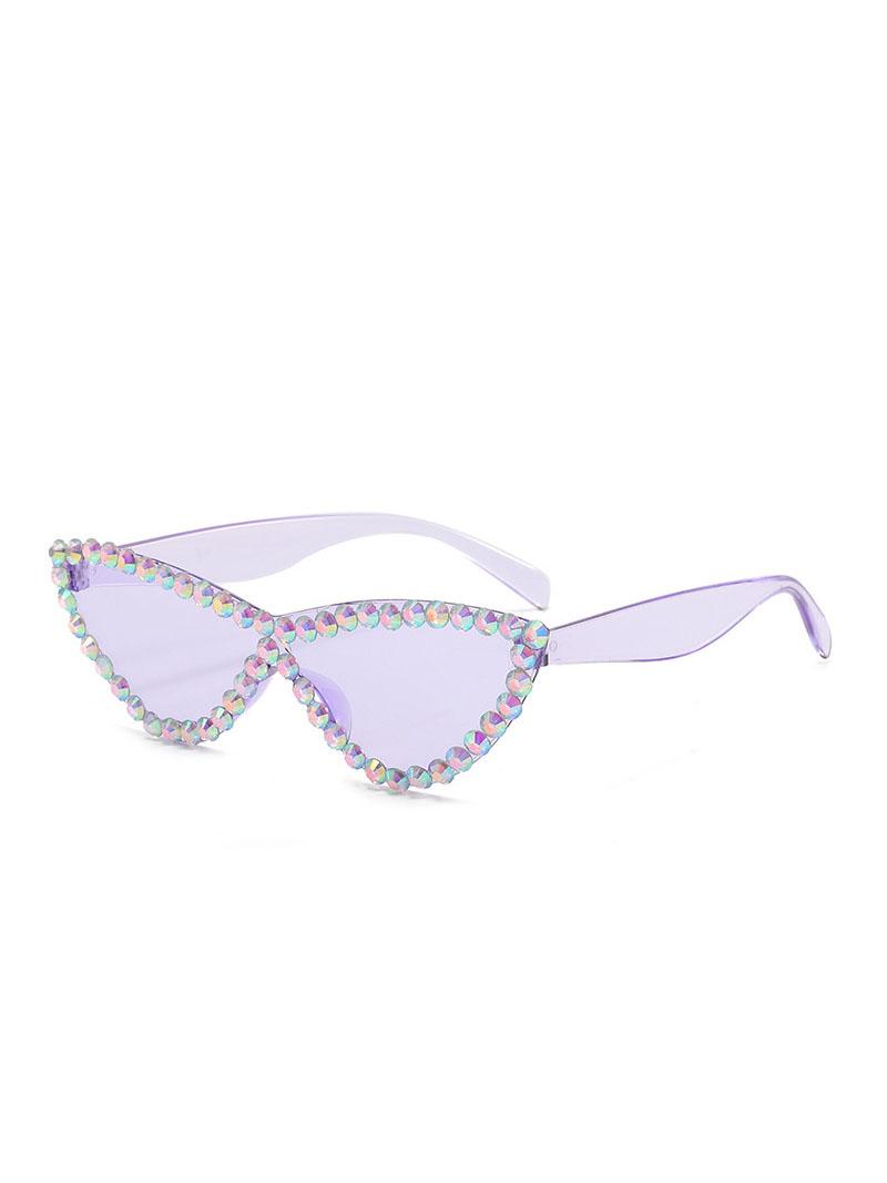 

2026 Y2K Cat Eye Sunglasses AB Rhinestone Embellished Fashion Eyewear For Concert Events KJ214