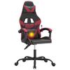 Gaming Chair Swivel Black and Burgundy Artificial Leather