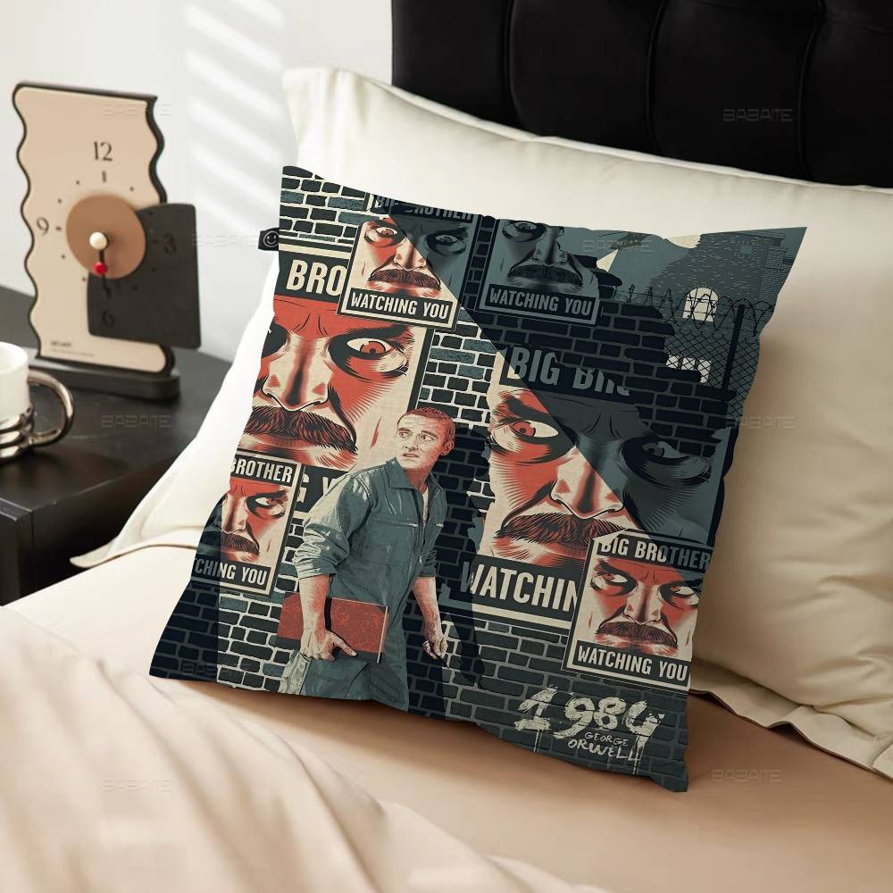 

1984 George Orwell Stitch Lucky Dragon pillow cover sofa cushion cover home room decoration children gift 12x12Inch