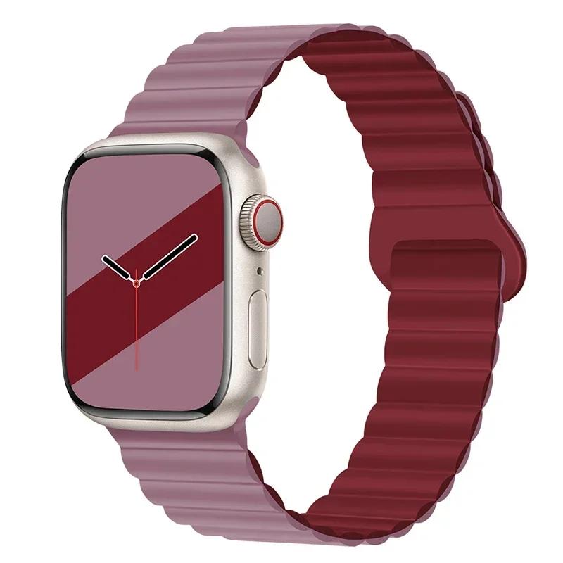 Magnetic Strap For Apple Watch Bands 45mm 38mm 49mm 40mm 42mm 41mm Silicone Sport Bracelet iWatch Series Ultra 9 6 5 7 8 Se 44mm