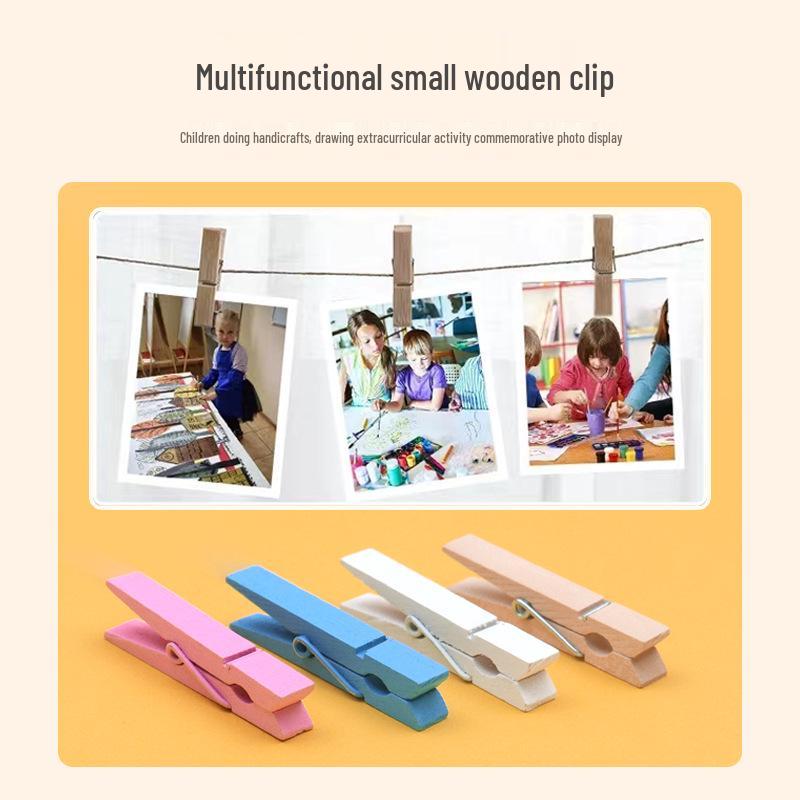3.5cm Colorful Cartoon Wooden Photo Clips for DIY & Decoration