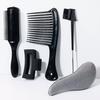 5pcs Hair Brush Set - Curly Hair Brush, Edge Brush, Cushion Comb, Wide-Tooth Comb & Clip , Special for Real Hair Wigs