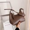 High-end Retro Solid Color PU Leather Shoulder Bag Fashion Women's Handbags Casual Designer Hobos Underarm Bags Fashionable New