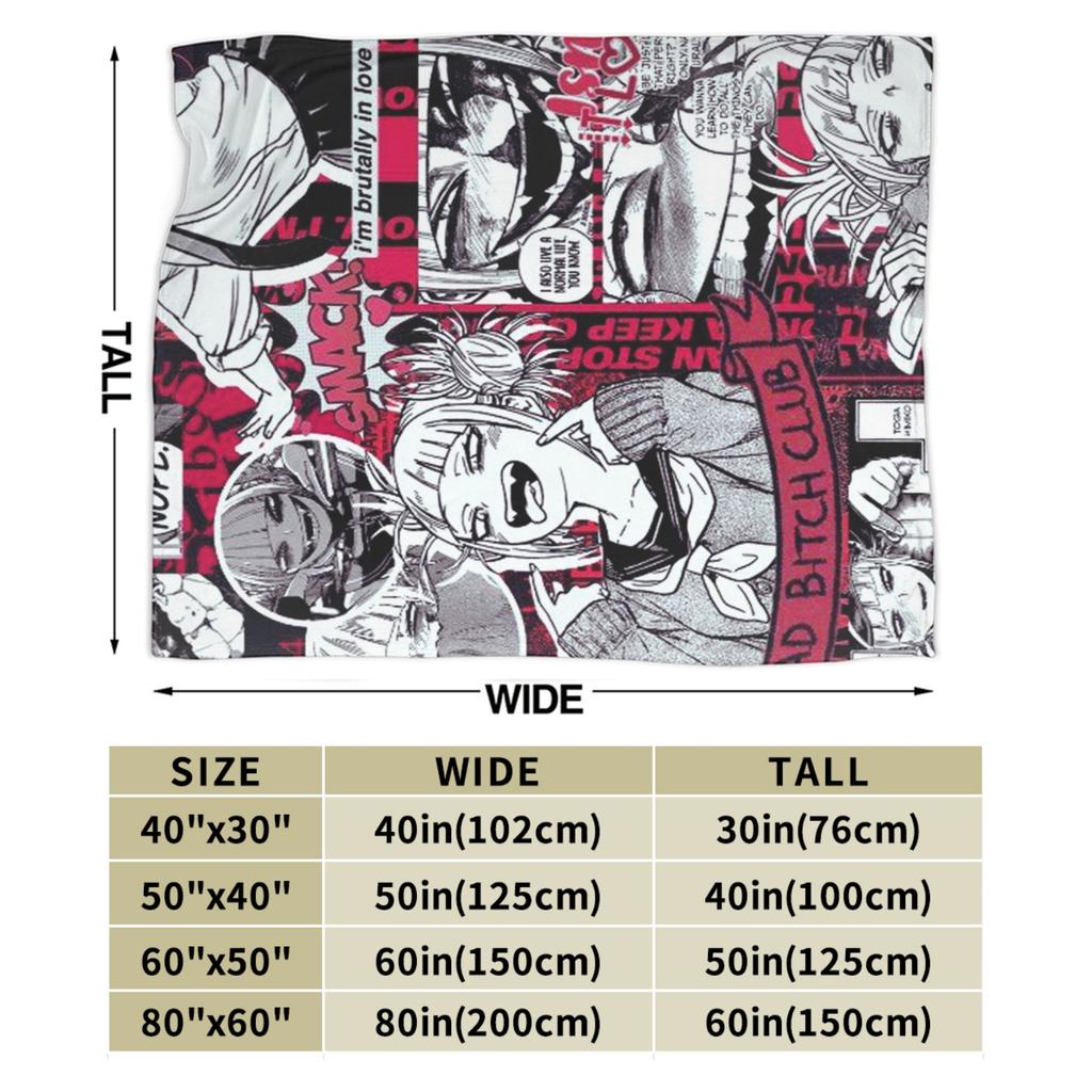 Himiko Toga Fuzzy Blankets Himiko Toga Boku no My Hero Academia Anime Manga Comic Funny Throw Blanket for Home Bedspreads,