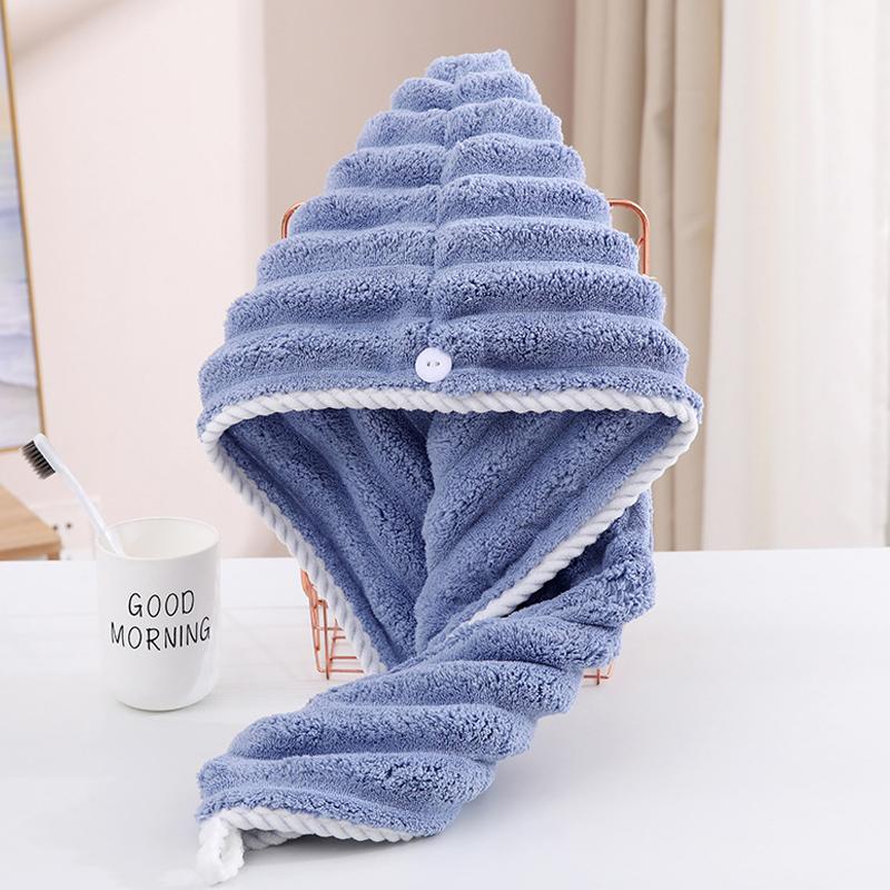 Wavy Pattern Hair Dry Hat Women'S Thickened Water-Absorbent Hair Dry Hat Women'S Cute Shower Cap Dry Hair Towel
