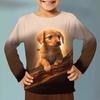 Children's Autumn Clothes For Teenagers Cute Dog Cat 3d Printed Child Boys Girl Clothing From 8 To 10 Years Kid Tee Shirt