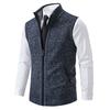 Casual Men's Vest, Vest, Camisole, Vest, Stand Up Collar, Sleeveless Knit, Casual, Thick, Autumn and Winter