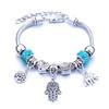 Pulseira em Forma de Coração Liga Design de Elefante Furo Grande Contas de Vidro Transparentes Joia Presente para Mulheres
