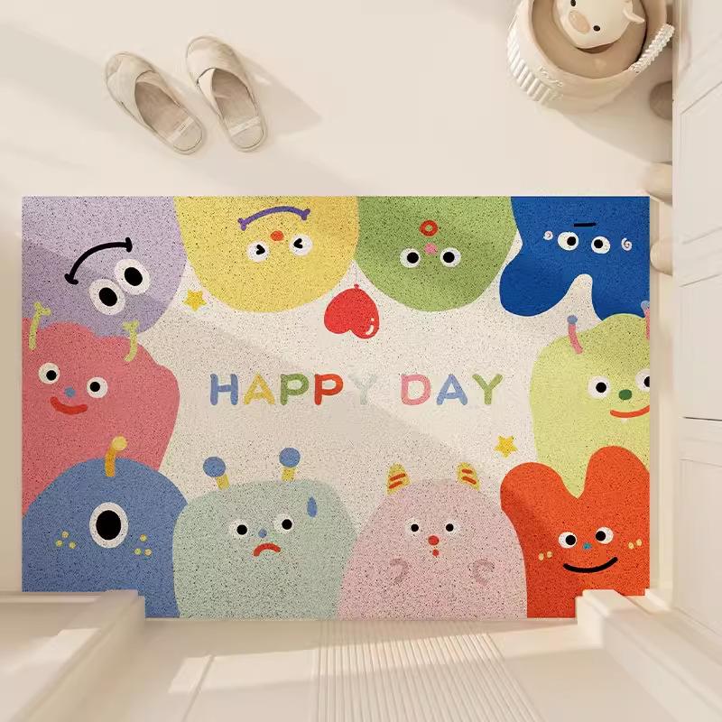 

Anime Little Monster Scraping Mud Mat Into The Door Slip-resistant Wear-resistant Silk Ring Mat Home Can Be Cut Into The Door Mat 40 * 60cm