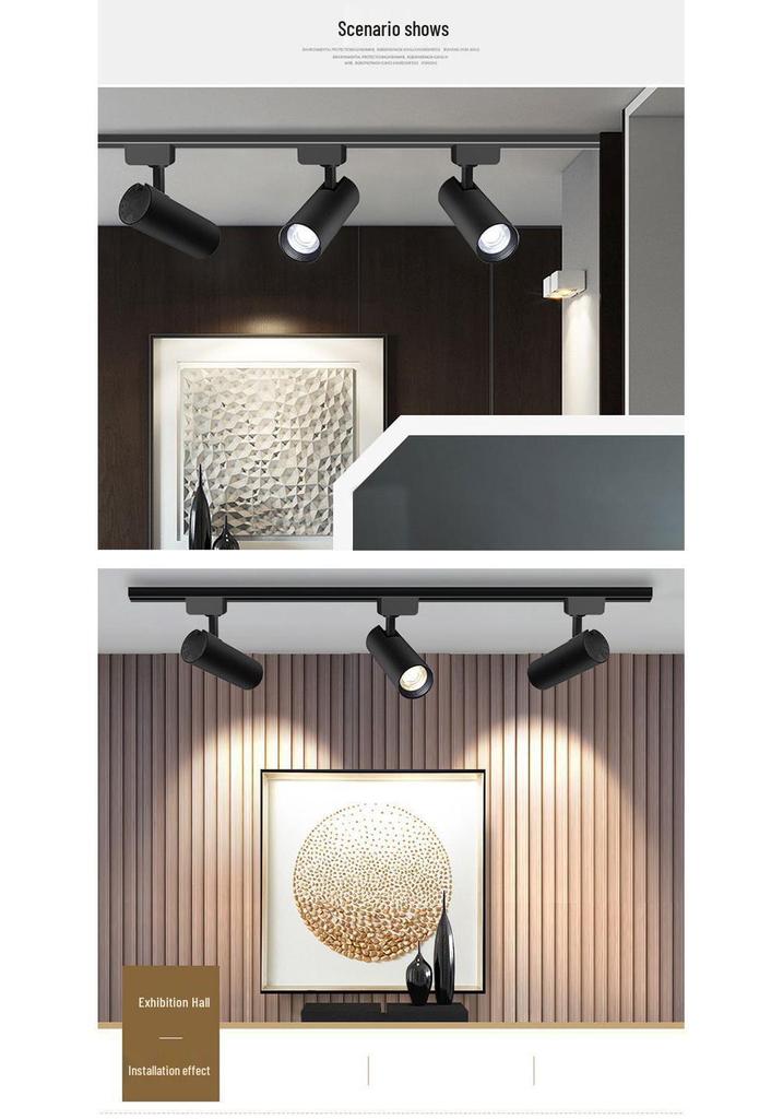 Ultra-Bright COB LED Track Spotlight for Clothing Stores - Surface-Mounted, Energy-Saving, Ideal for Commercial Background Walls