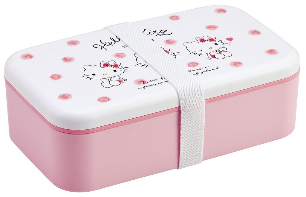 Skater 1000ml Lunch Box with Cutlery and Lunch Made in Sanrio Hello Kitty Watercolor Cosmetics PLB10SF-A Belt, Japan,