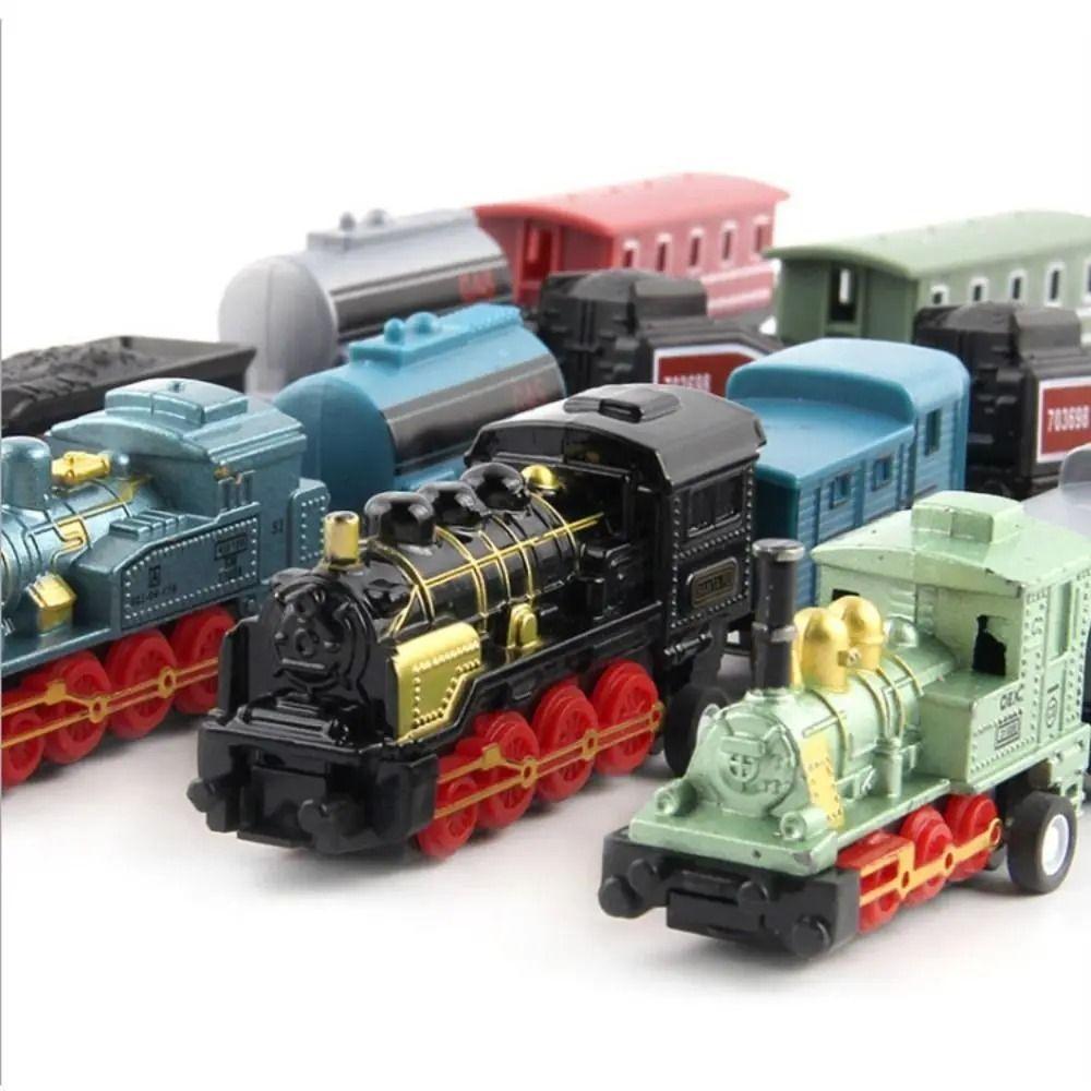 Pull-back Retro Steam Train Model Miniature Simulation Train Toy Pull Back Model Train Kids Toy