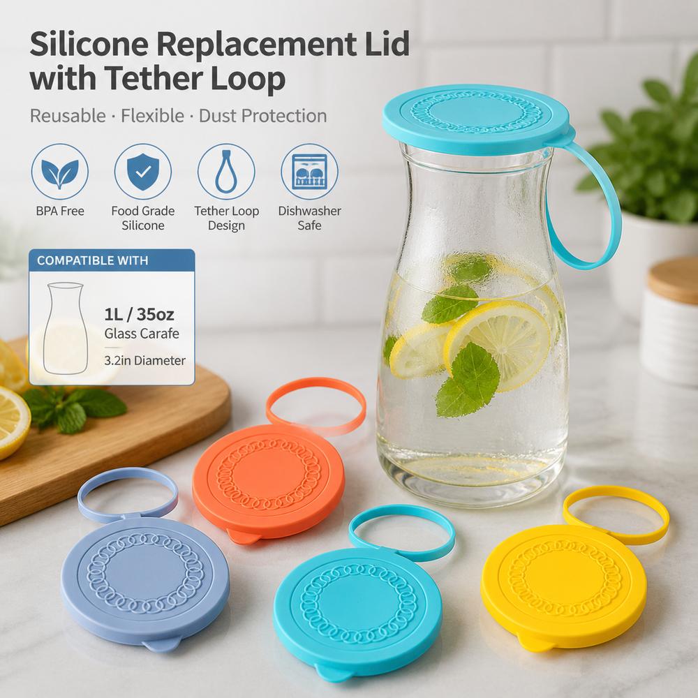 Flexible Fit Glass Pitcher Lid Tether Loop Pitcher Dust Cover Pitcher Accessories