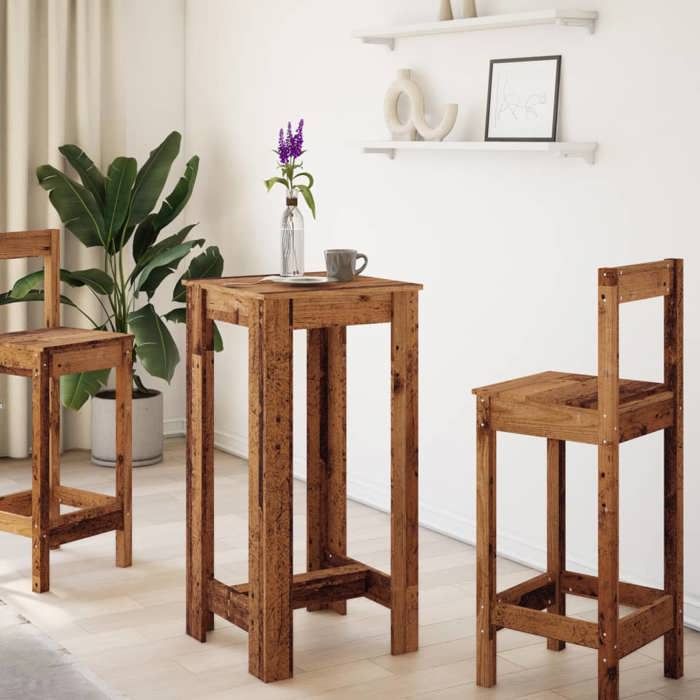 VidaXL Bar Table Old Wood 51x50x103.5 Cm Engineered Wood, Pub Table, High Table, Bar Stool Table, Table 854407