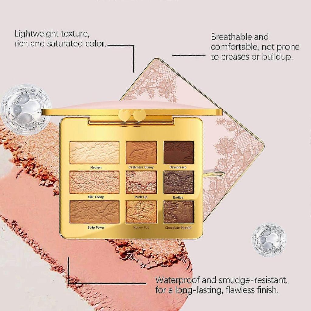 Palette Ombretti Amz 9 Colori, Multiuso, Trucco Occhi Portatile Quotidiano Per Feste E Incontri