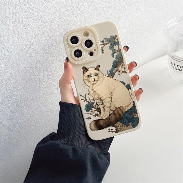 Japanese Anime Style Case For iPhone 14 Plus Pro Max XS X XR SE 2020 Cat Phone Case For iPhone 7 8 11 12 13 Soft Silicone Cover