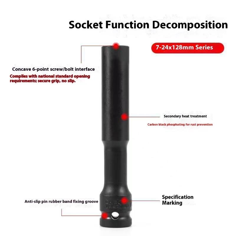 Extended Hexagonal Socket Tool With Slim Profile High Quality Steel Material Fit Narrow Space Perfect For Automotive Repair And Electronics