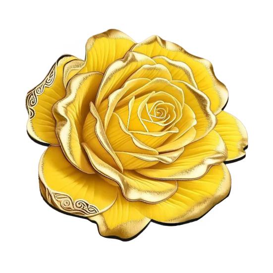 

3D Цветочный Плейсмат Диатомовая Земля Абсорбирующий Обеденный Мат Термостойкий Реалистичный Цветочный Плейсмат для Обеденного Стола Кухонной Столешницы Декор Стола 30cm золотистый