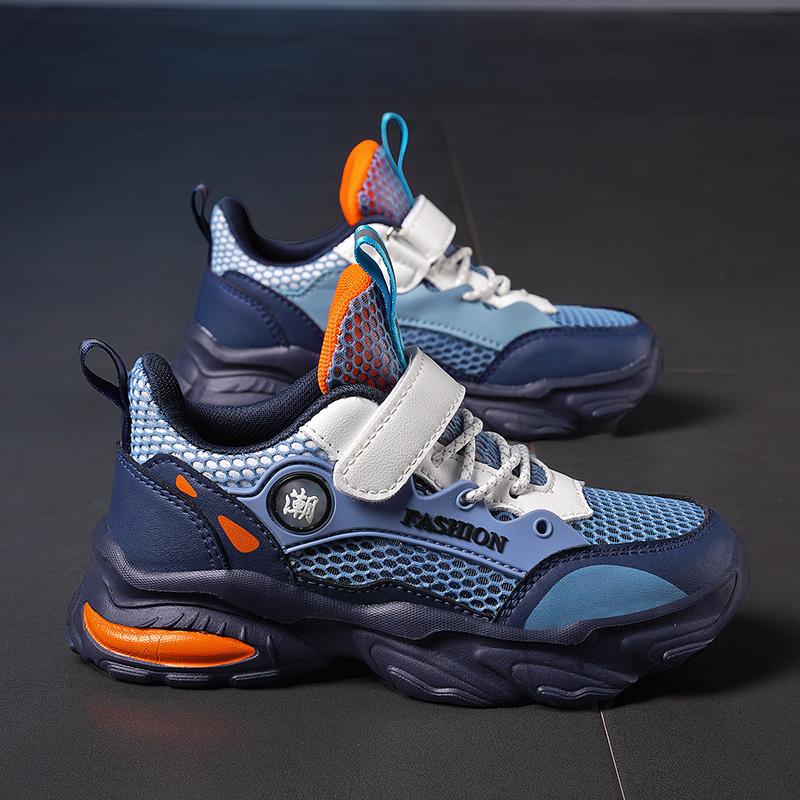 Sommer Jungen/Mädchen Hohl Mesh Fliegen Woven Velcro Ultraleicht Kinder Casual Sneakers