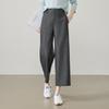 ESE-Y Women's Lyocell Acetate Blend Cropped Straight Trousers