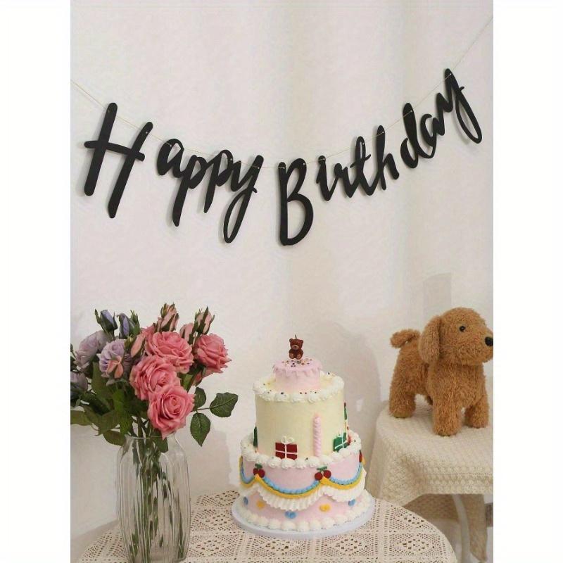 1 buc. Steag decorativ de tras pentru petrecerea de ziua de naștere, banner suspendat din hârtie neagră, pentru decor petrecere, Ziua Îndrăgostiților, nuntă, zi de naștere