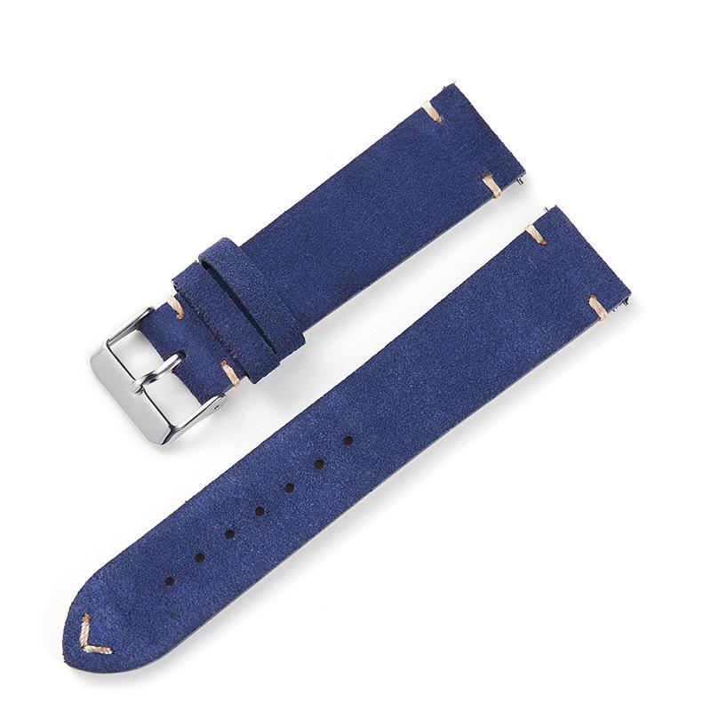 

2025 Suede Quick Release Leather Watch Strap for Men - Huawei Compatible, 18mm, 20mm, 22mm 20mm темно-синього кольору