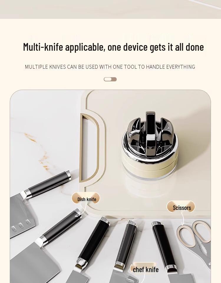 Suction Cup Knife & Scissor Sharpener with Tungsten Steel Whetstone