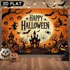 2D Flat 1pc Banner: Happy Halloween Background Banner for Party