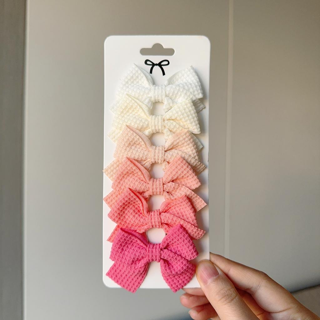 6Pcs/lot Solid Color Ribbon Baby Bows Hair Clips for Baby Girls Handmade Bowknot Hairpin MiNi Barrettes Kids Hair Accessories