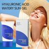 3 PIEZAS Gel Solar Acuoso con Ácido Hialurónico, Protector Solar de Verano, Crema Solar Natural con Ácido Hialurónico SPF50+ PA++++ 50ml, Esencia de Agua Facial Hidratante Profunda