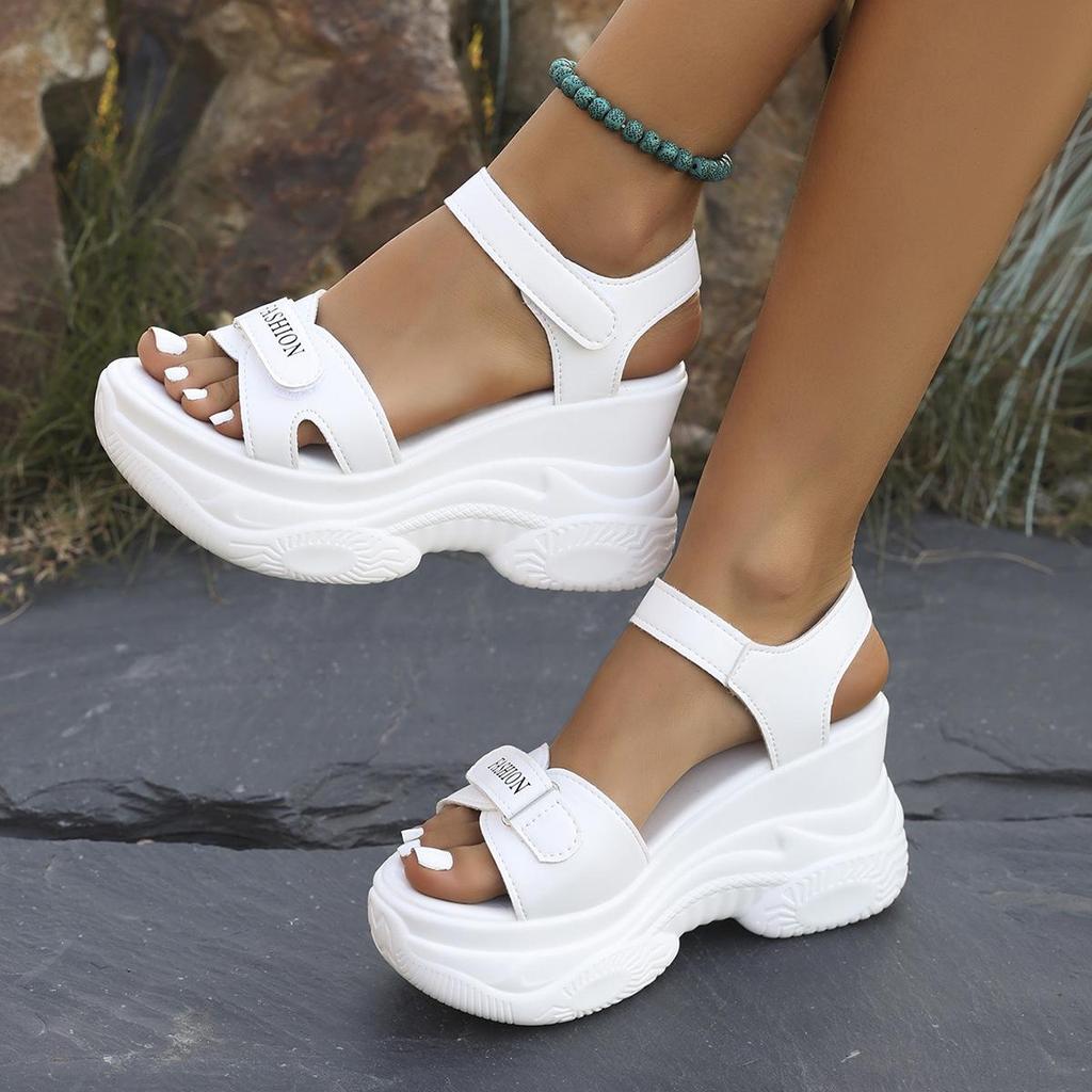 Women's Platform Sandals - 2026 Summer Velcro Wedge, Thick Sole, Plus Size, Beach-Ready