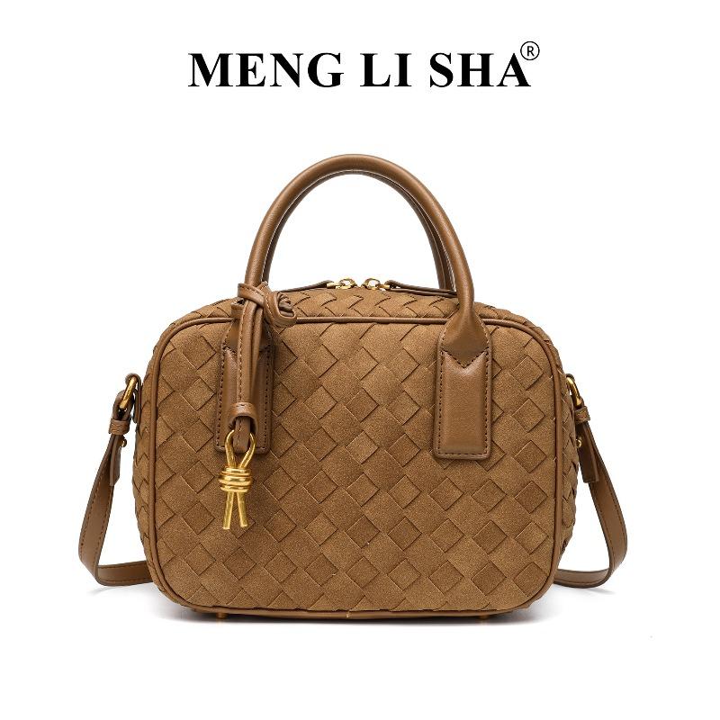 Vintage suede woven bag simple and high-end single shoulder messenger small square bag commuter handbag