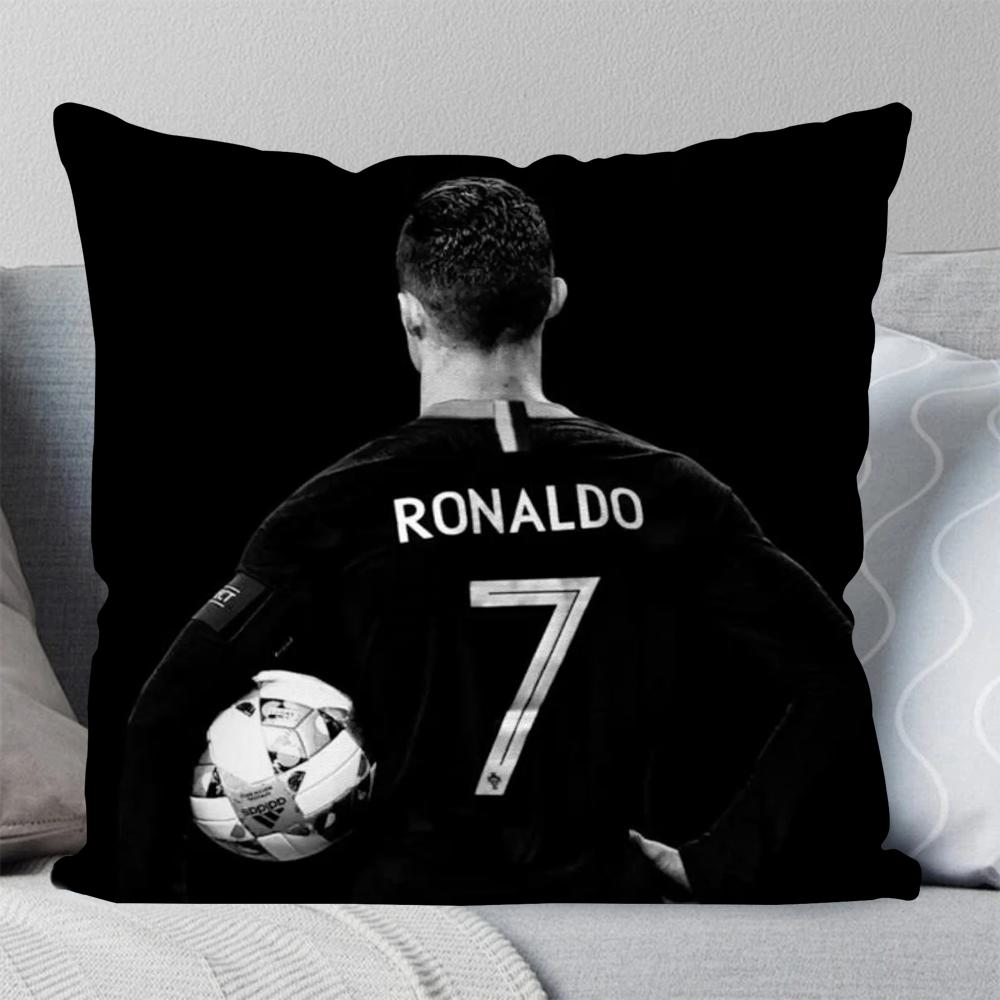 C-Cristiano R-Ronaldo Cr7 Taie d'oreiller Carré Oreiller Chambre à coucher Canapé Loisir Confort Coussin Voiture Salon Décoration de la maison 40X40