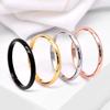 Thin Rose Gold Titanium Steel Rings for Women Smooth Simple Anti-Allergy Wedding Bands Valentine's Day Gift