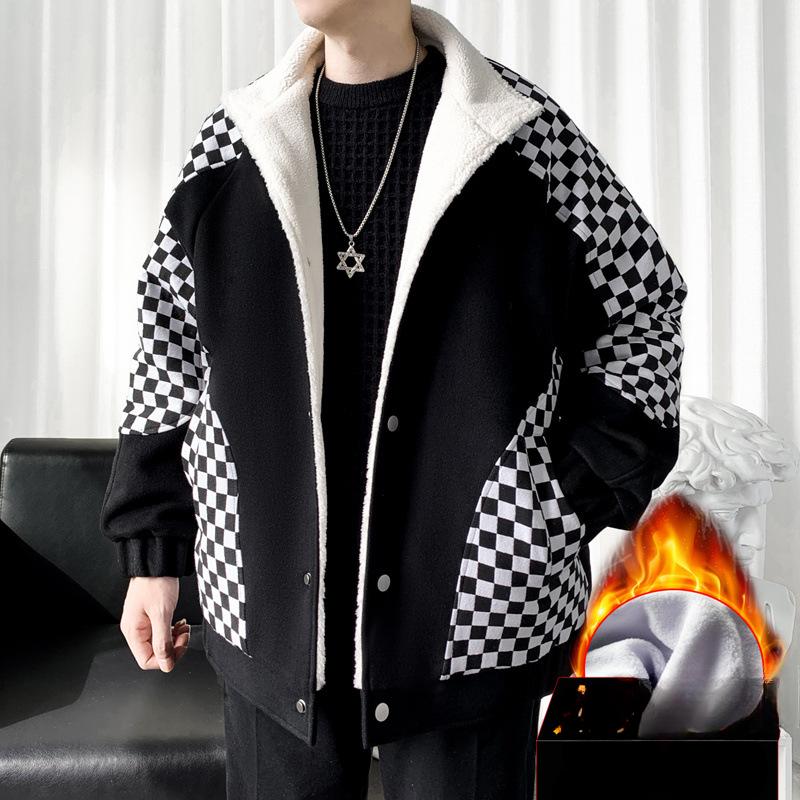 Palton îngroșat frumos pentru bărbați Îmbrăcăminte bărbătească largi Primăvară și toamnă Guler cu rever Imbracatură exterioară Palton gras
