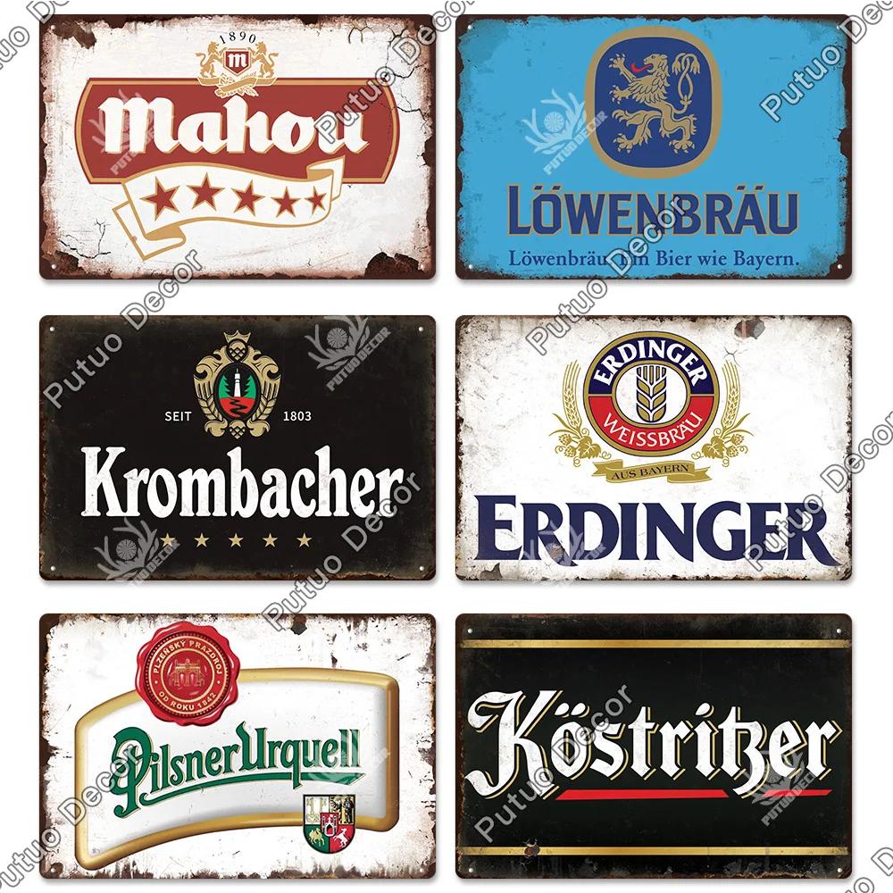 Putuo Decor Germania Beer Brand Metal Sign Plaque Metal Vintage Tin Sign pentru Bar Pub Man Cave Kitchen Club Bar Wall Decor Home