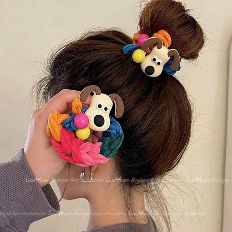 New Cartoon Doll Little Girl Ponytaihair Rope Cartoon Hair Tie Creative Exquisite Children Rubber Accessories Diy Gifts